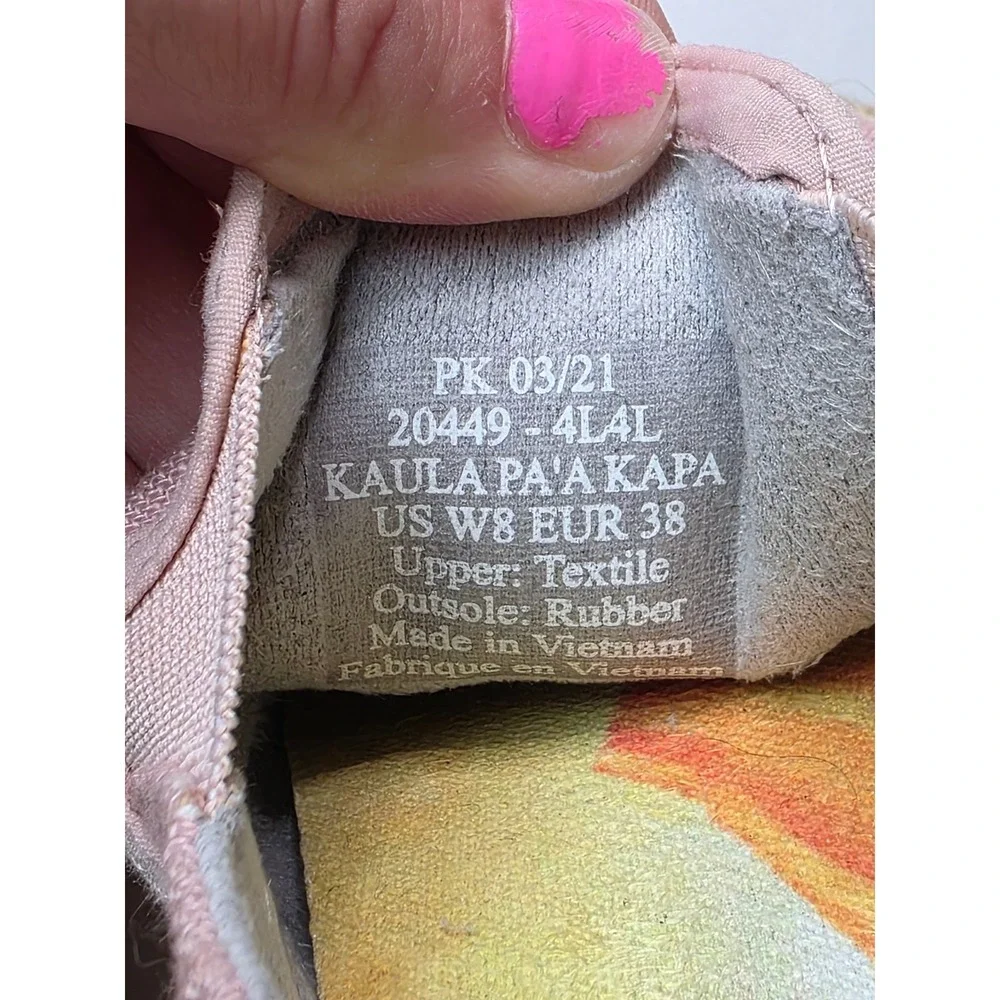 Olukai Kaula Pa'a Kapa Pink Espadrille Slip On Shoes 20449-4L4L‎ Womens 8 A3